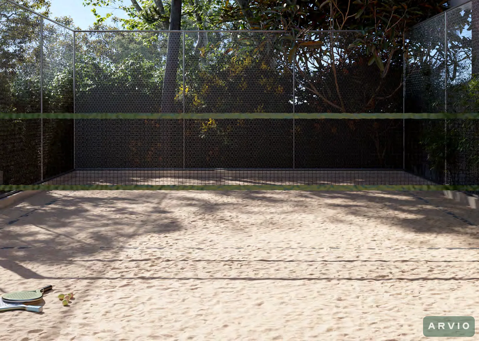 Perspectiva ilustrativa da área comum: Beach tennis